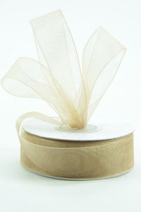 Organza Ribbon , Toffee, 7/8 Inch x 25 Yards (1 Spool) SALE ITEM